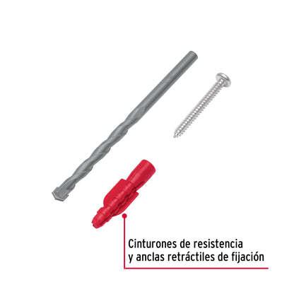 Kit de 20 taquetes 1/4' con pijas #8 y 1 broca 1/4', Fiero TQ-1/4J 40159 MM00