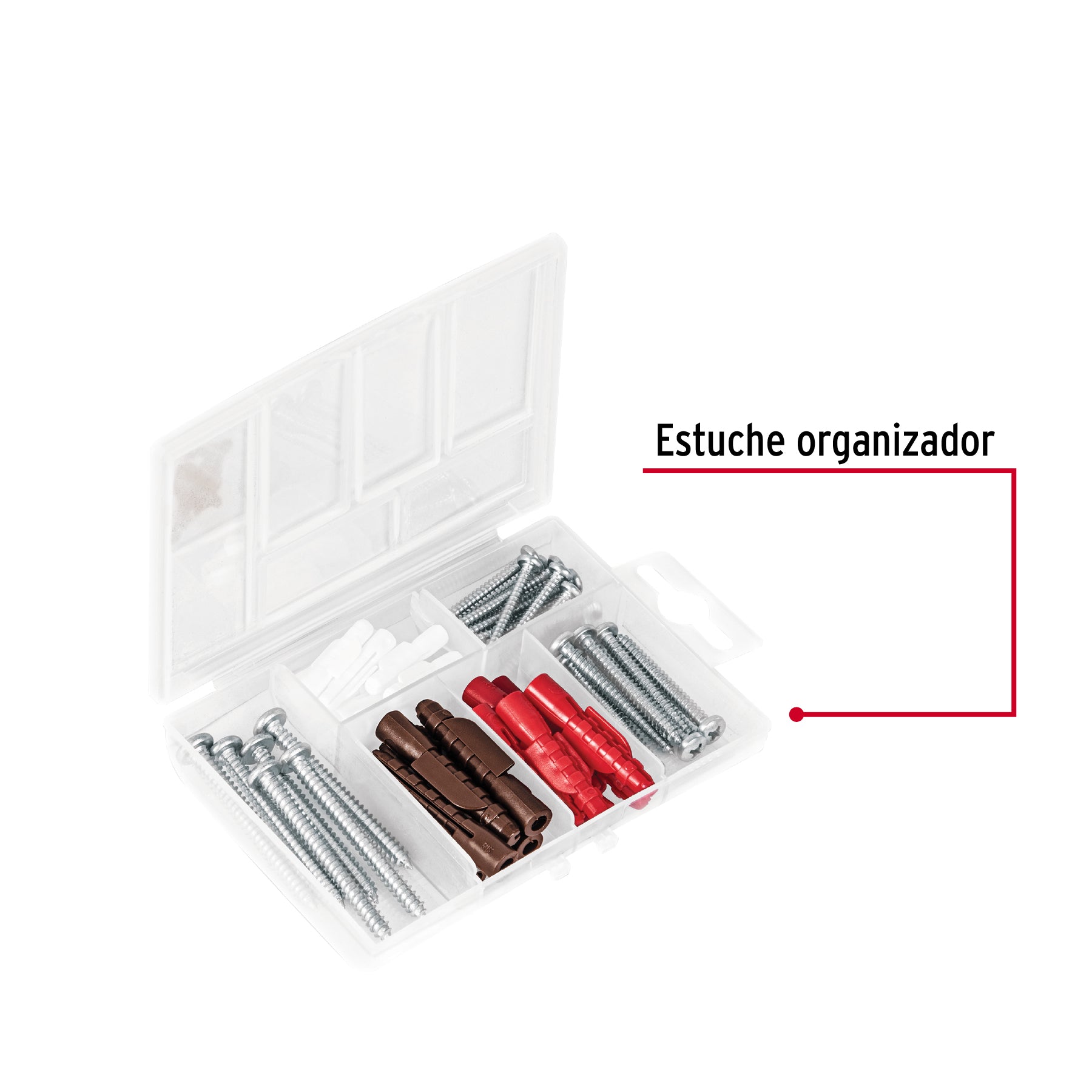 Estuche 26 taquetes 3/16', 1/4', 5/16', c/pijas #6, #8, #10 TQ-26J 49770 MM00