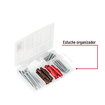 Estuche 26 taquetes 3/16', 1/4', 5/16', c/pijas #6, #8, #10 TQ-26J 49770 MM00