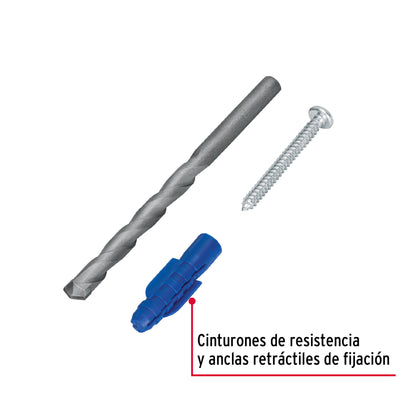 Kit de 20 taquetes 3/8' con pijas #12 y 1 broca 3/8', Fiero TQ-3/8J 40161 MM00