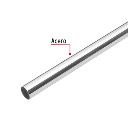 Tubo redondo para clóset, 1.8 m, acero cromado, Hermex TR-518 45893 MM0