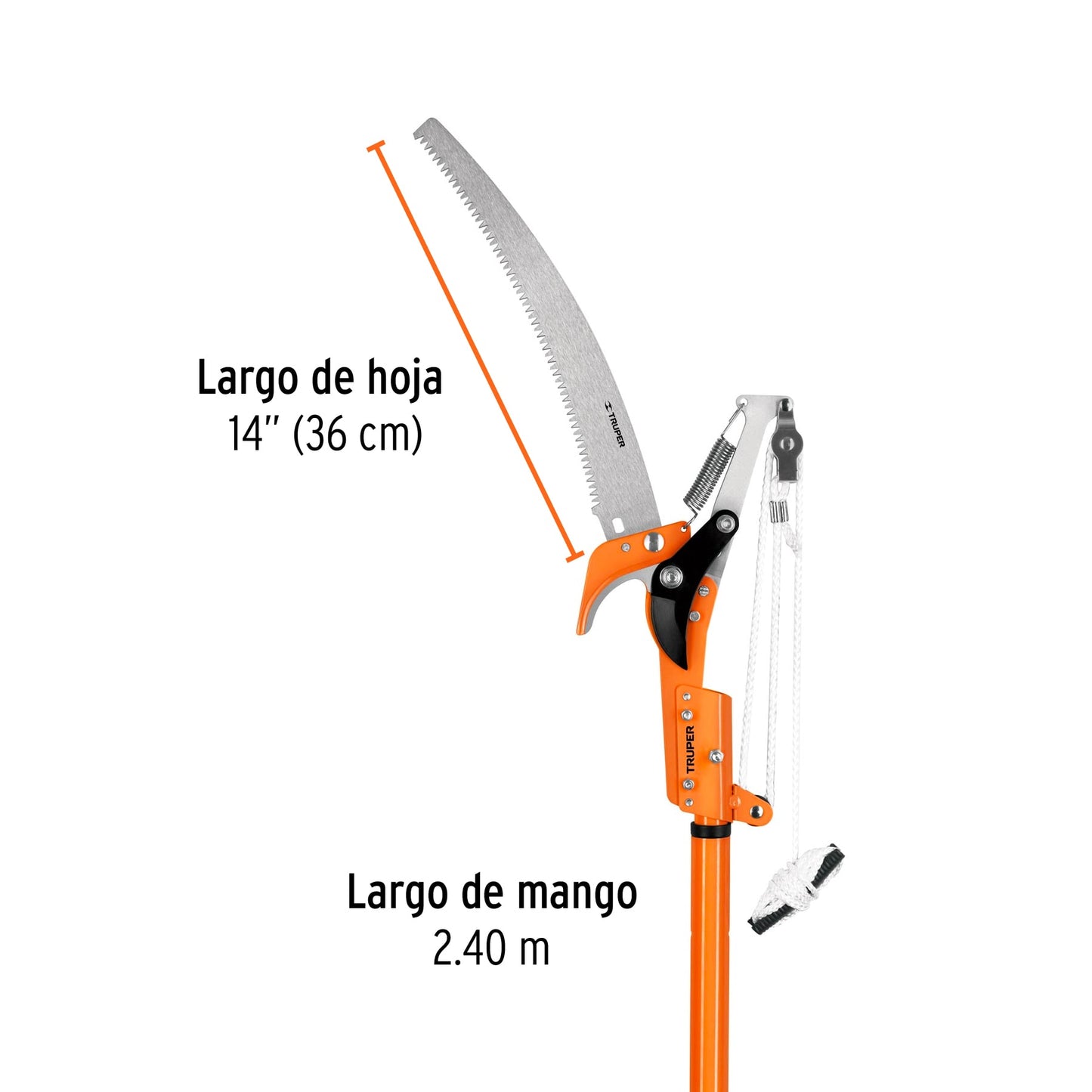 Cortador de ramas altas mango telescópico 2.4 m aluminio TR-82M-A 18409 MM00