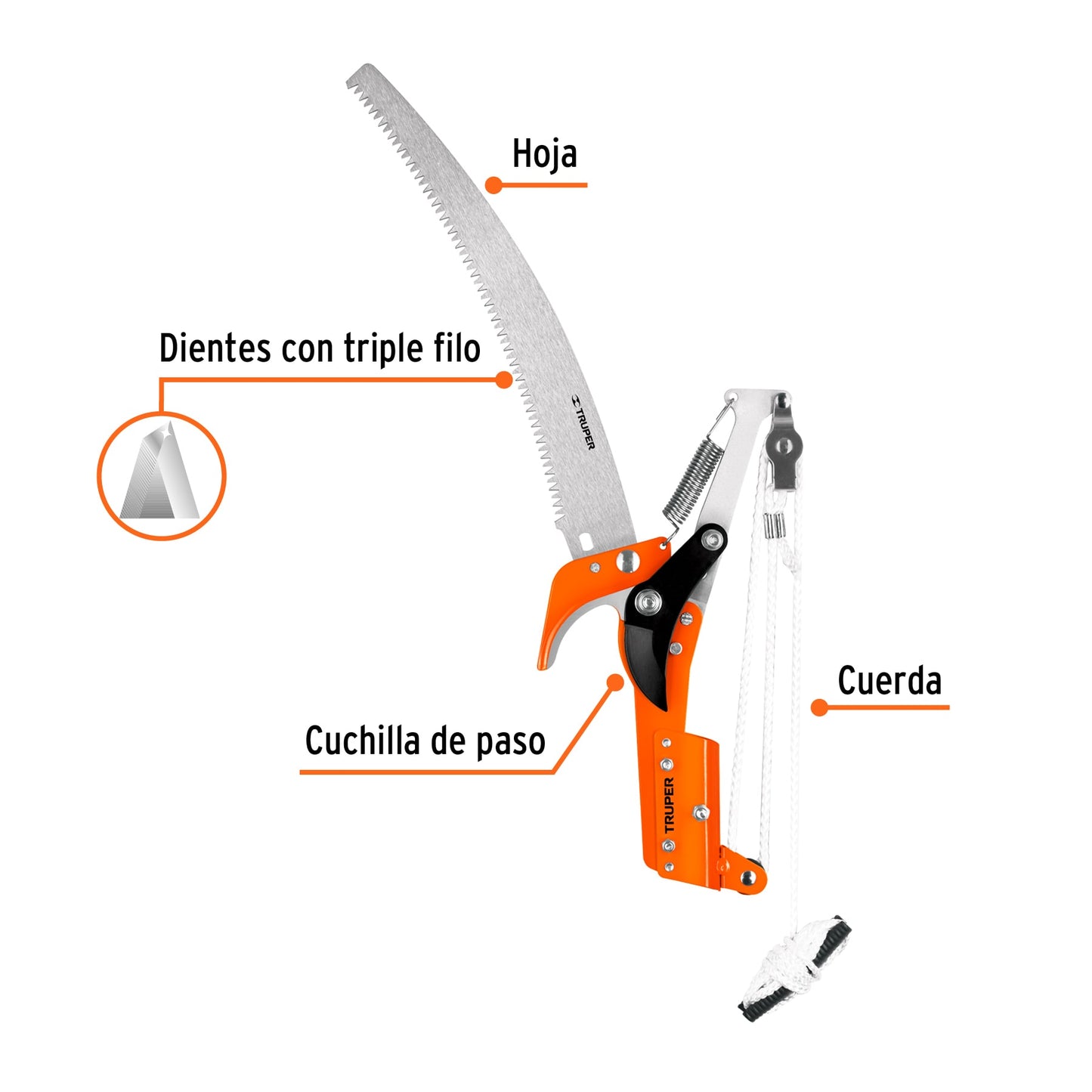 Cortador de ramas altas sin mango, hoja de acero SK5 de 14' TR-82 18401 MM00