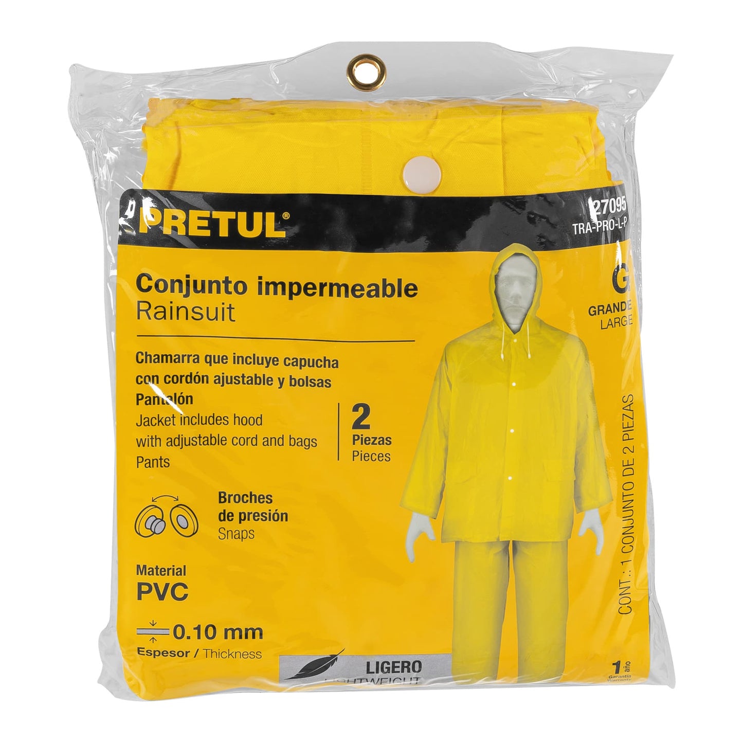 Conjunto impermeable ligero de PVC, talla G, Pretul TRA-PRO-L-P 27095 MM0