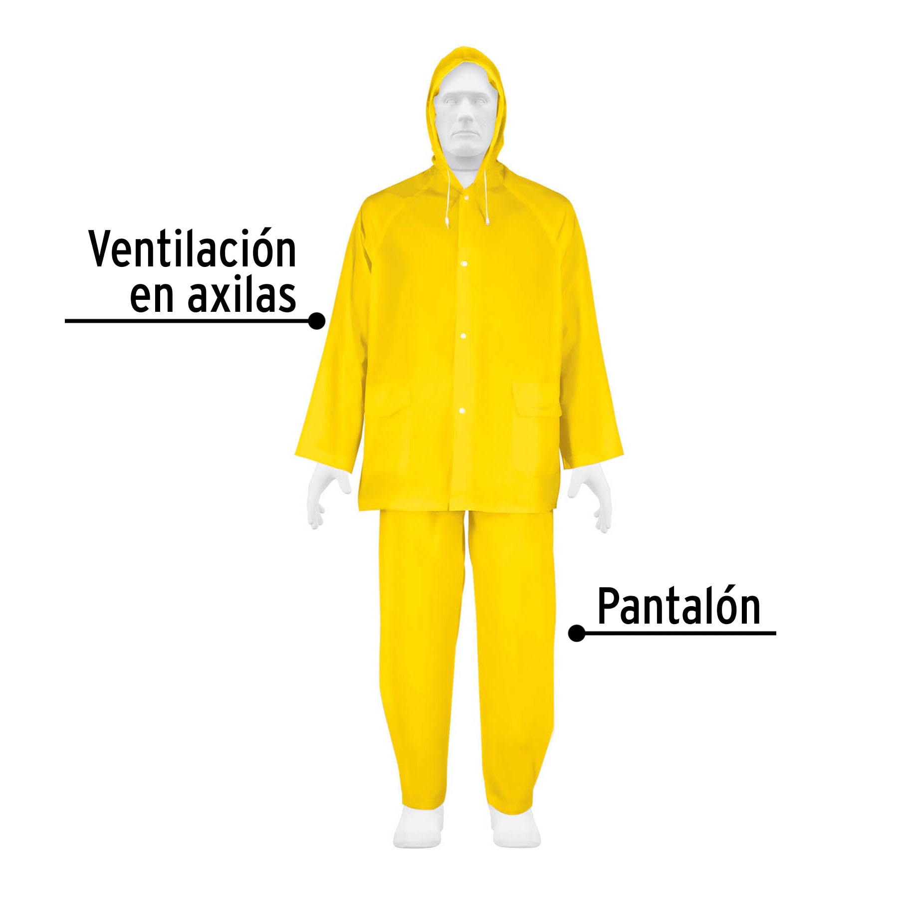 Conjunto impermeable ligero de PVC, talla G, Pretul TRA-PRO-L-P 27095 MM0