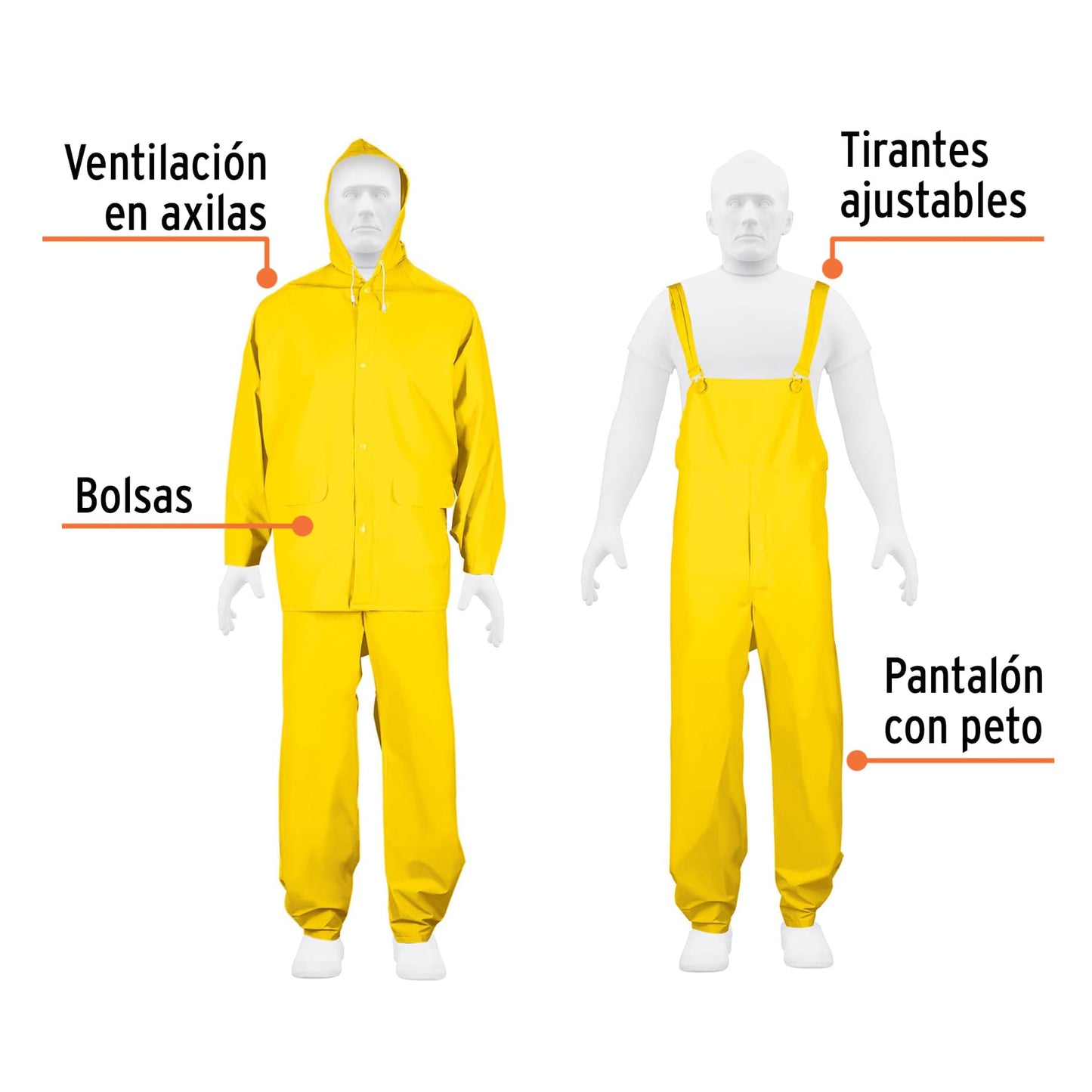 Conjunto impermeable triple capa, talla G, Truper Expert TRA-PRO-L-X 100913 MM00