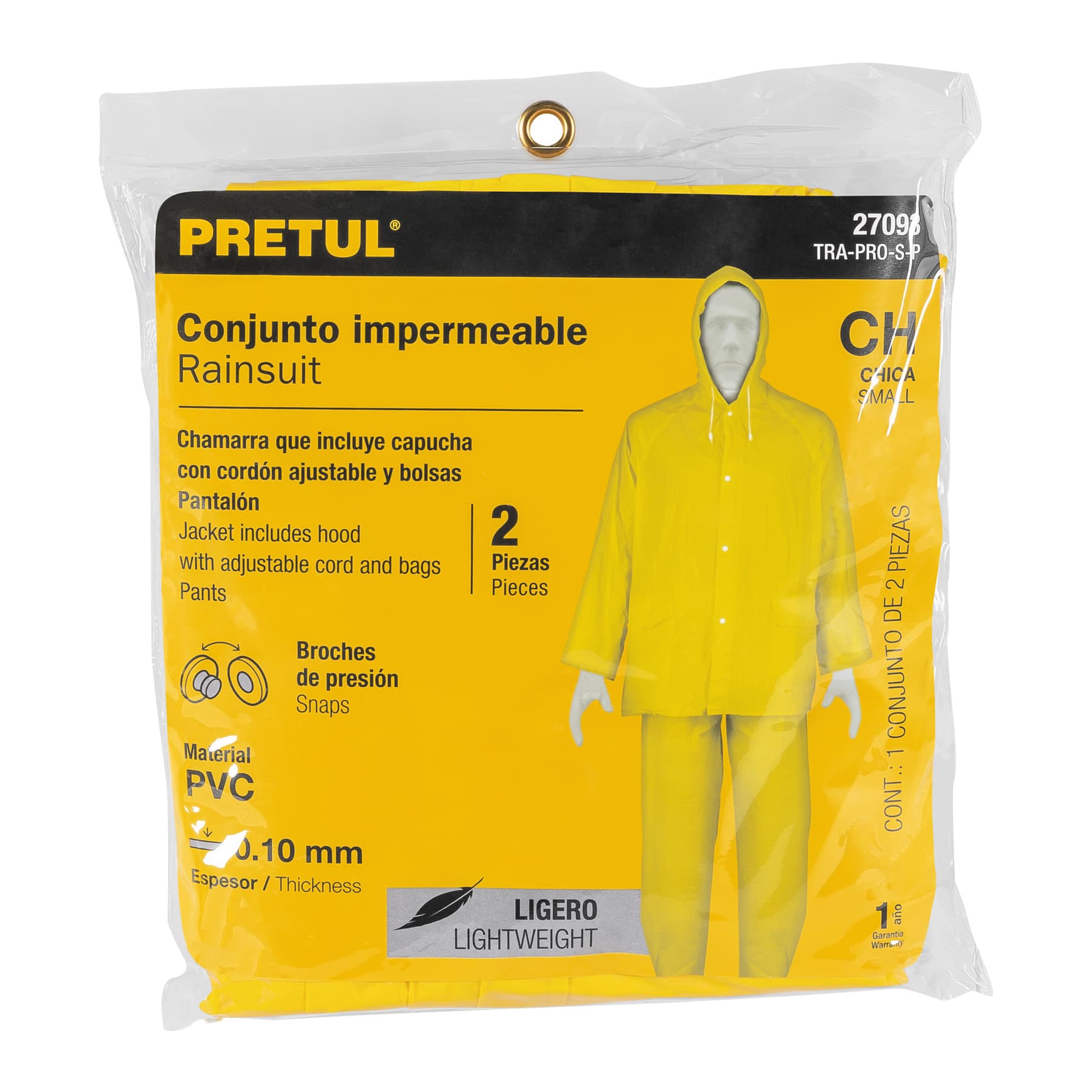 Conjunto impermeable ligero de PVC, talla CH, Pretul TRA-PRO-S-P 27093 MM0