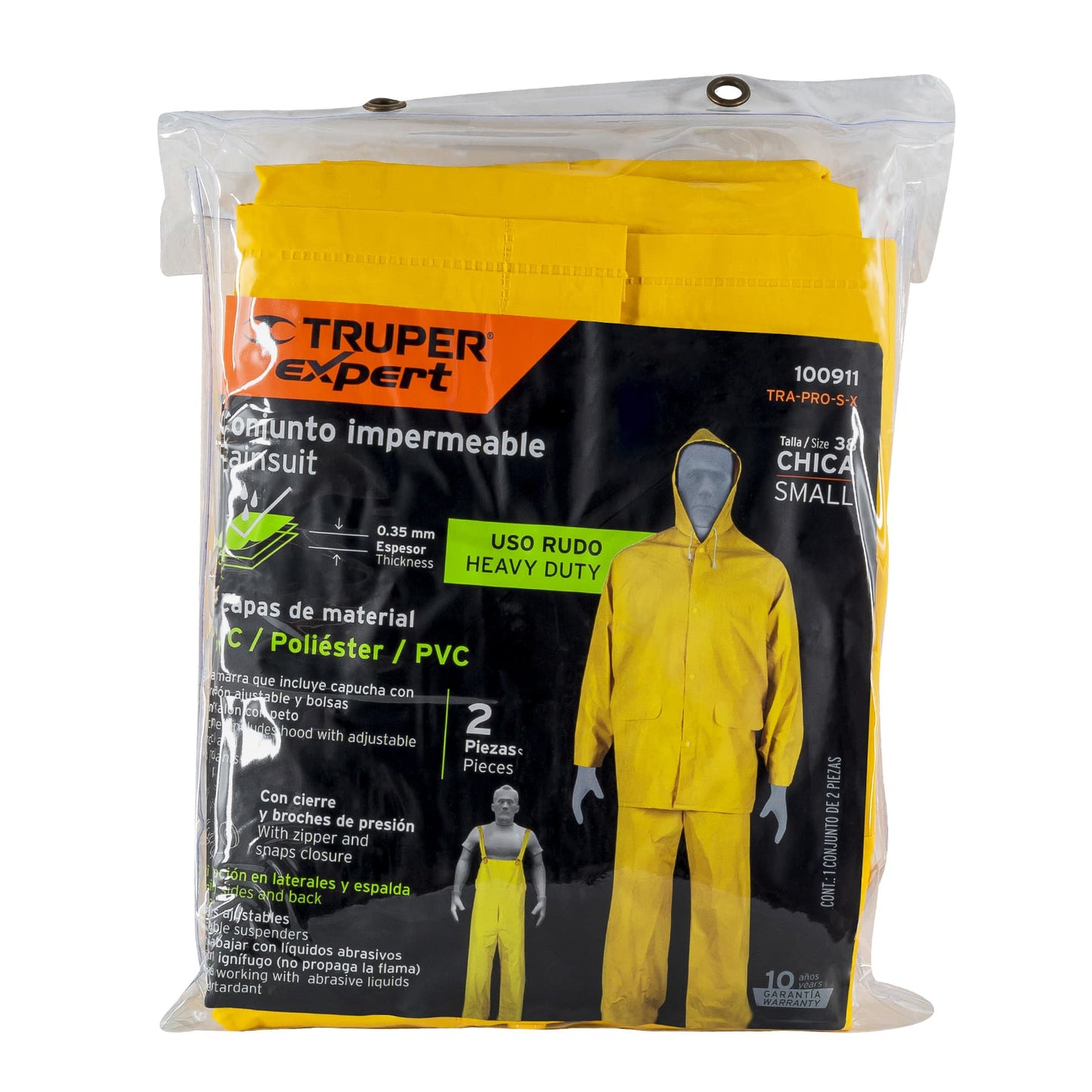 Conjunto impermeable triple capa, talla CH, Truper Expert TRA-PRO-S-X 100911 MM00