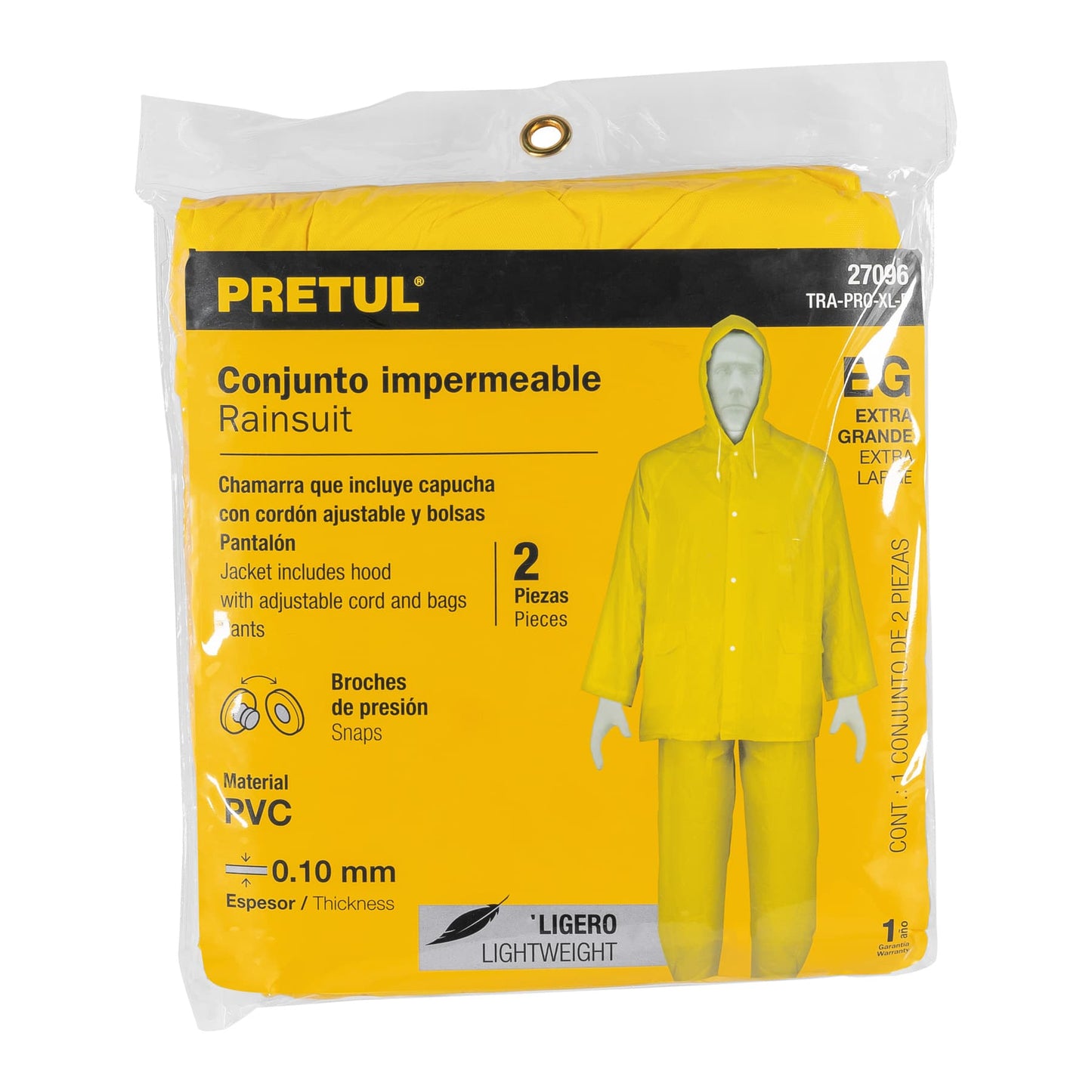 Conjunto impermeable ligero de PVC, talla XG, Pretul TRA-PRO-XL-P 27096 MM0