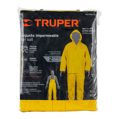 Conjunto impermeable doble capa, talla XG, Truper TRA-PRO-XL 14420 MM00