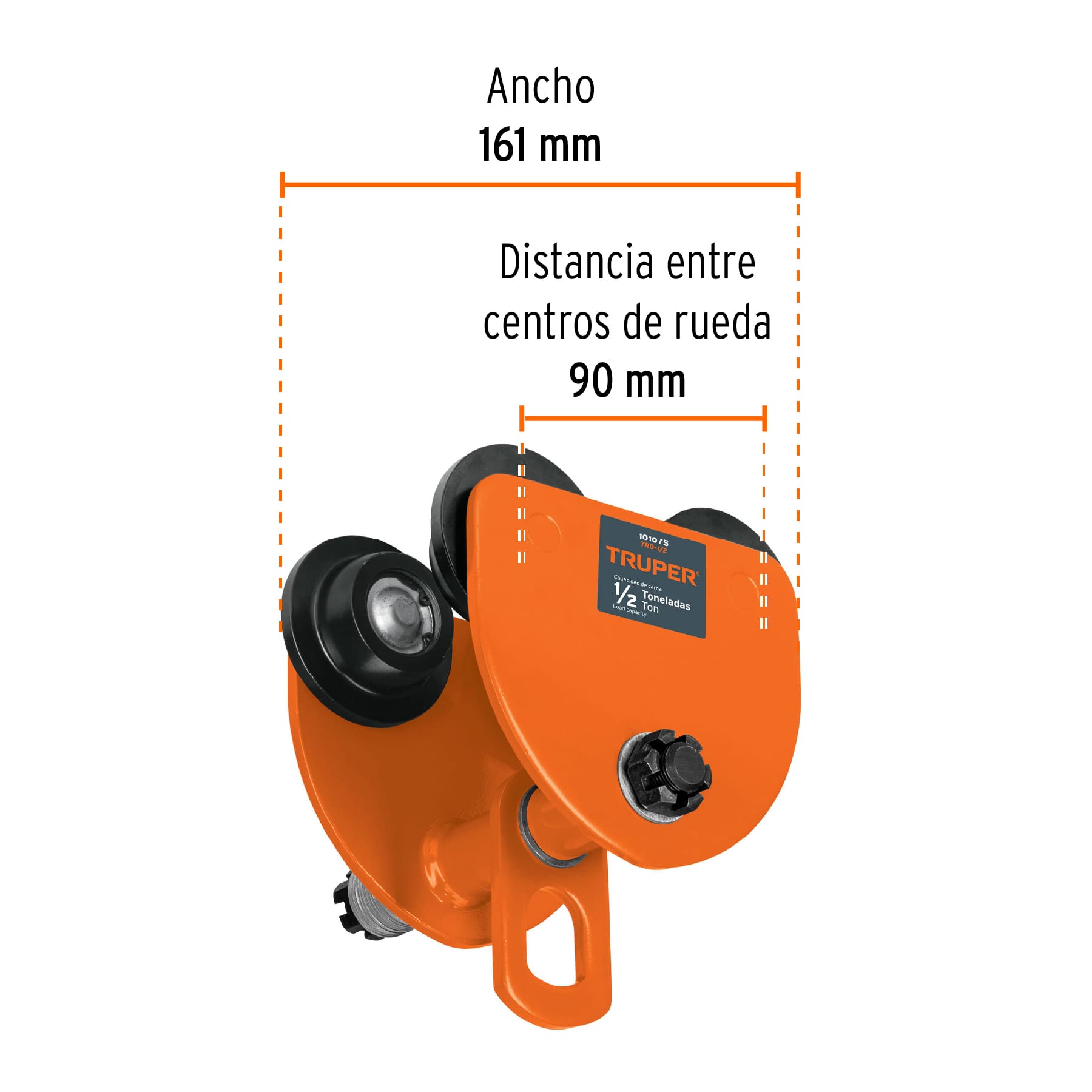 Trole de carga 1/2 ton para vigas IPS e IPR, ajustable TRO-1/2 101075 MM00