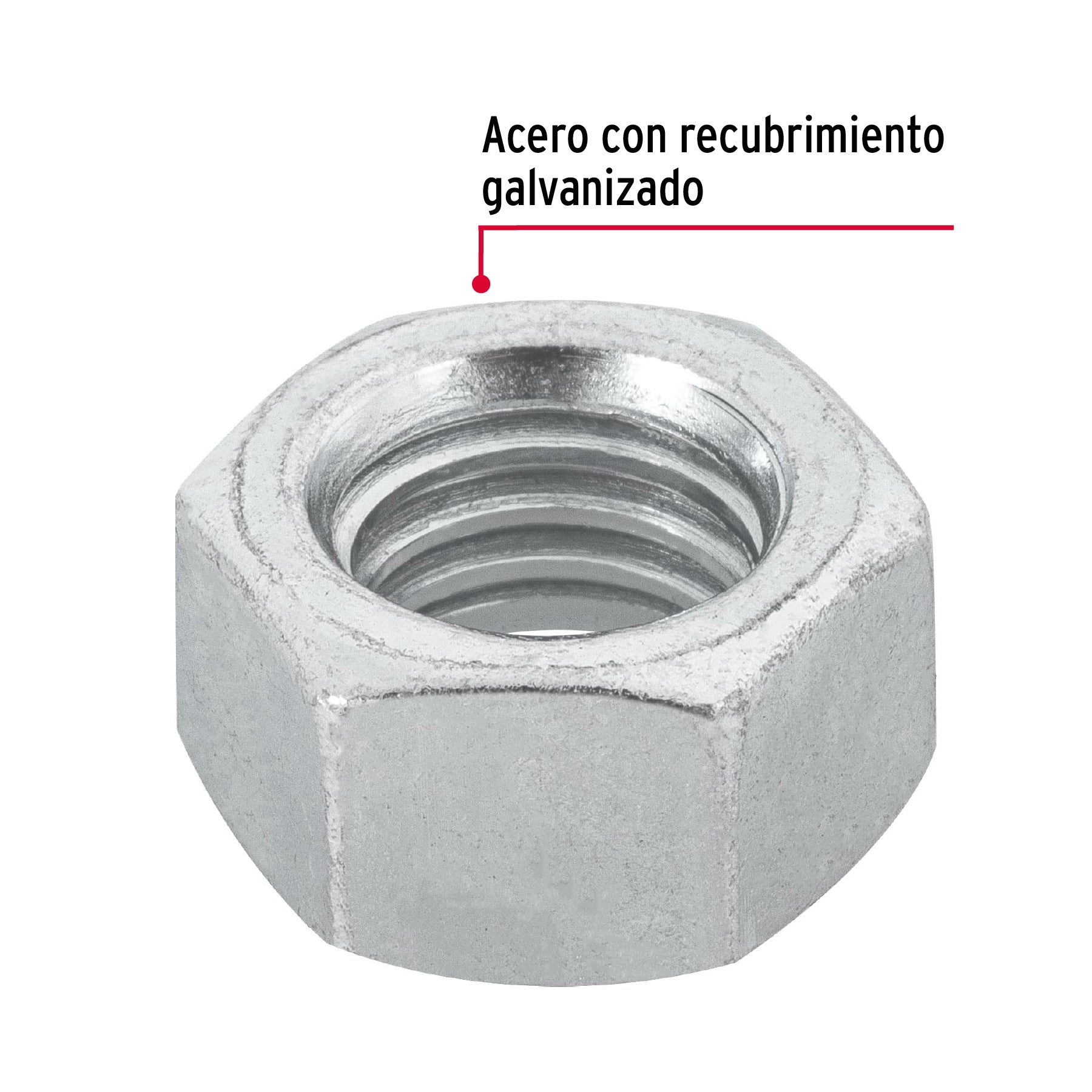 Blíster con 6 tuercas 1/2' hex de acero galvanizado, Fiero TUE-1/2A 40758 MM00