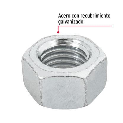 Bolsa con 15 tuercas 3/4' hexagonales de acero galvanizado TUE-3/4 44701 MM00