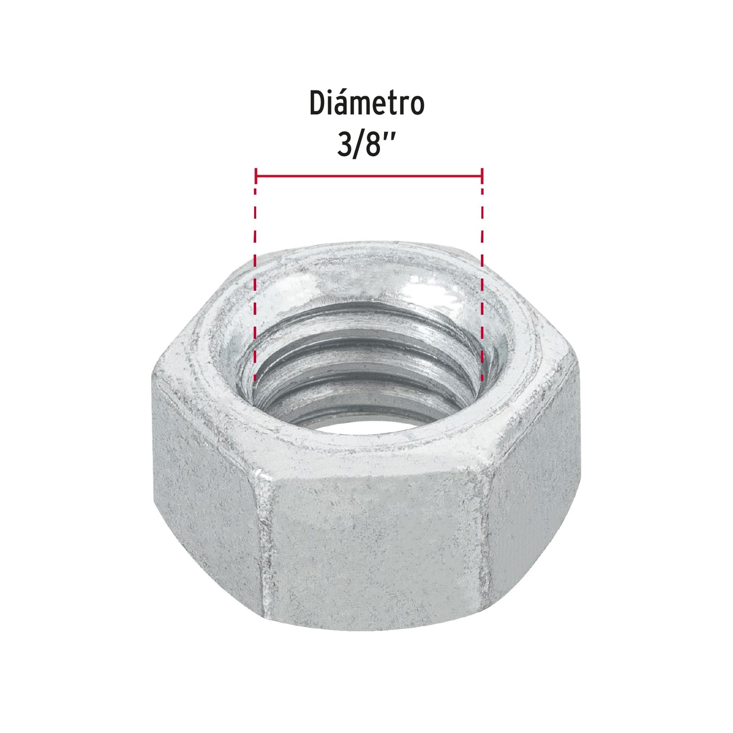 Blíster con 12 tuercas 3/8' hex de acero galvanizado, Fiero TUE-3/8A 40757 MM00