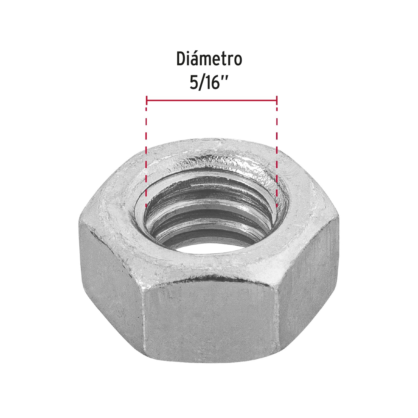 Blíster con 20 tuercas 5/16' hex de acero galvanizado, Fiero TUE-5/16A 40756 MM00