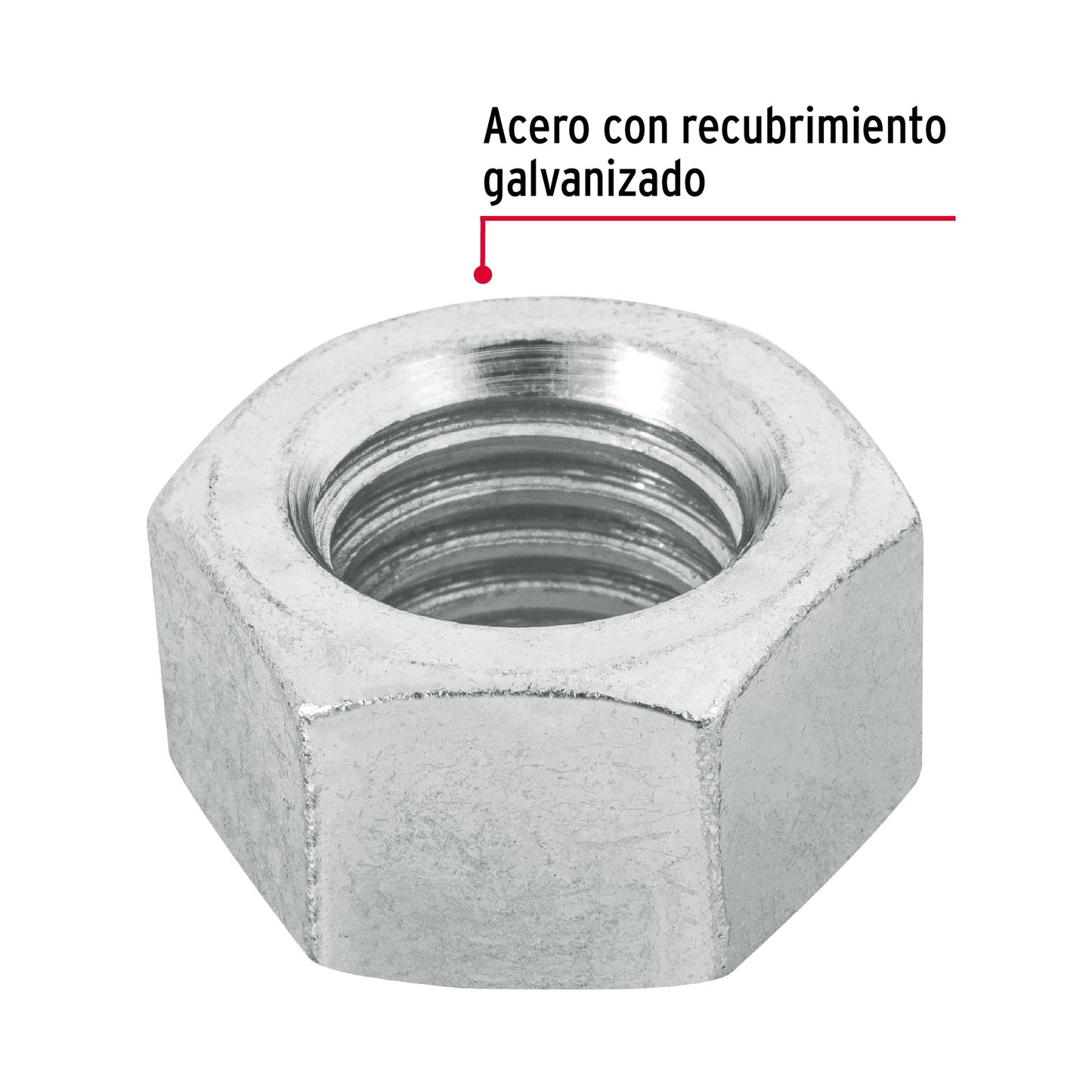 Bolsa con 25 tuercas 5/8' hexagonales de acero galvanizado TUE-5/8 44700 MM00