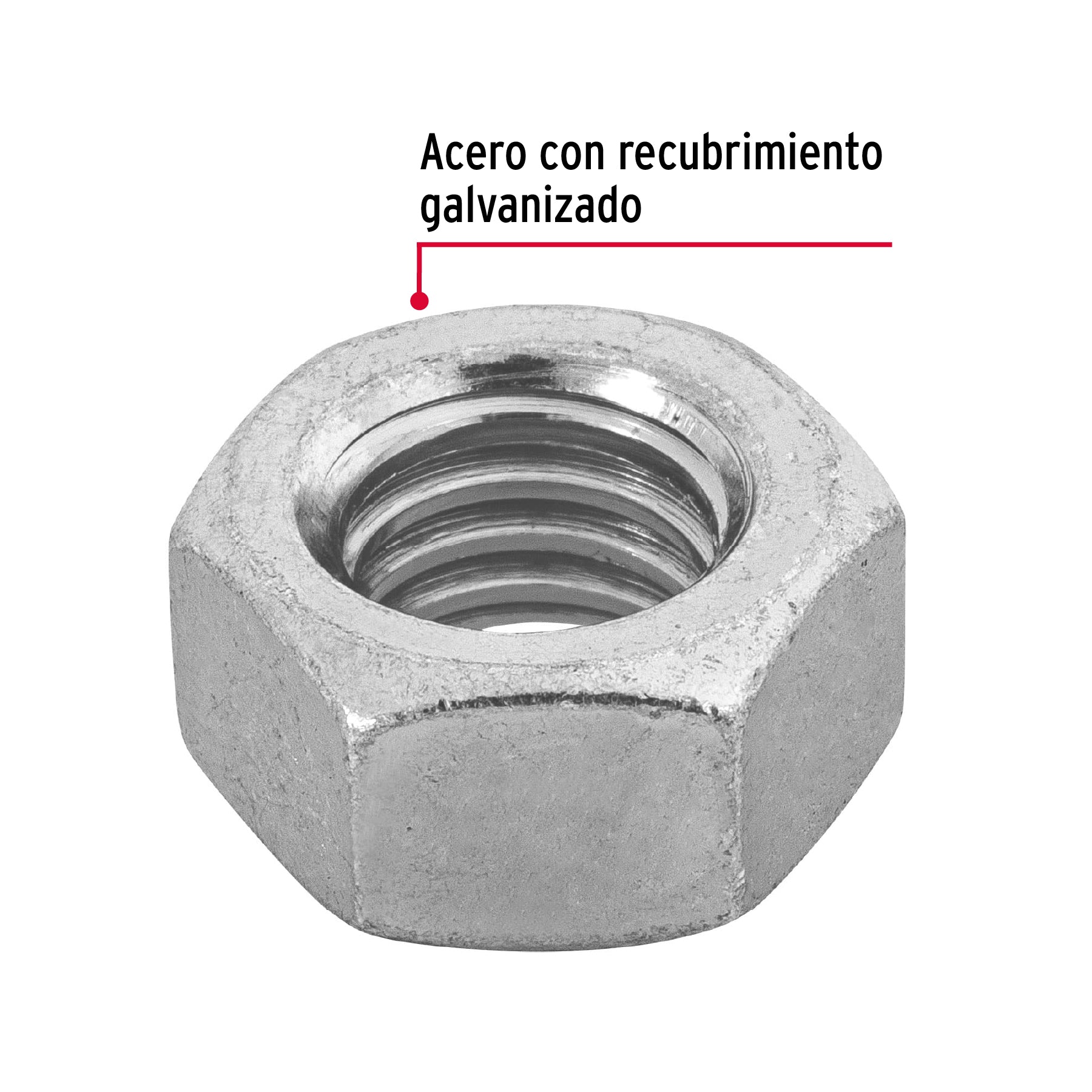 Bolsa con 60 tuercas 7/16' hexagonales de acero galvanizado TUE-7/16 44551 MM00