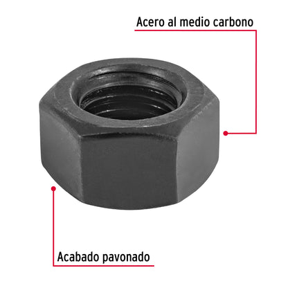 Bolsa con 50 tuercas 1/2' hexagonales pavonadas, grado 5 TUE5-1/2 44699 MM00