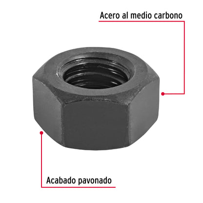 Bolsa con 60 tuercas 7/16' hexagonales pavonadas, grado 5 TUE5-7/16 44698 MM00