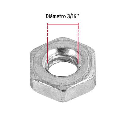 Bolsa con 600 tuercas 3/16' hexagonales tipo Sakamura, Fiero TUES-3/16 44555 MM00