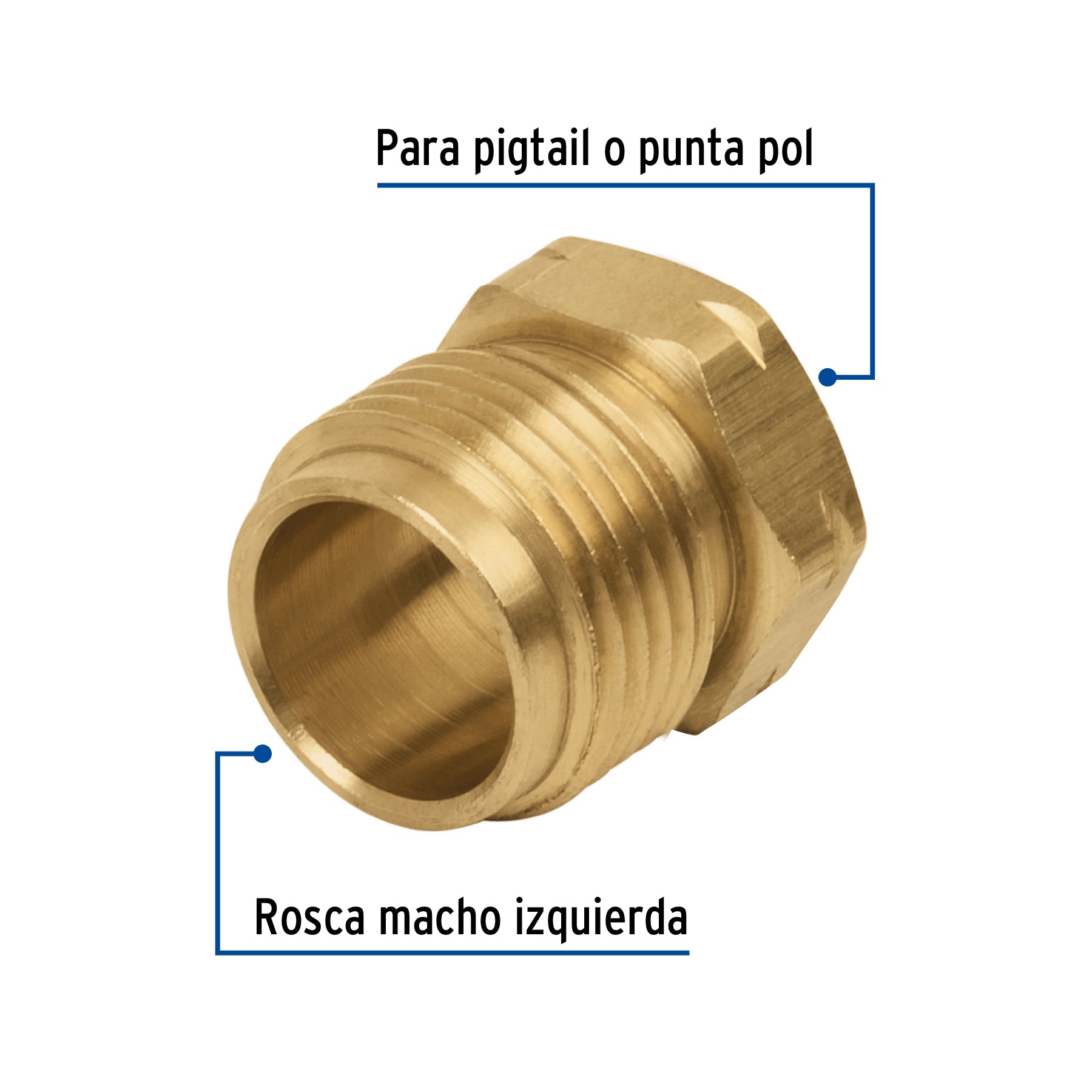 Tuerca izquierda de latón 7/8' a granel, Foset TUIZ-7/8G 49298 MM1