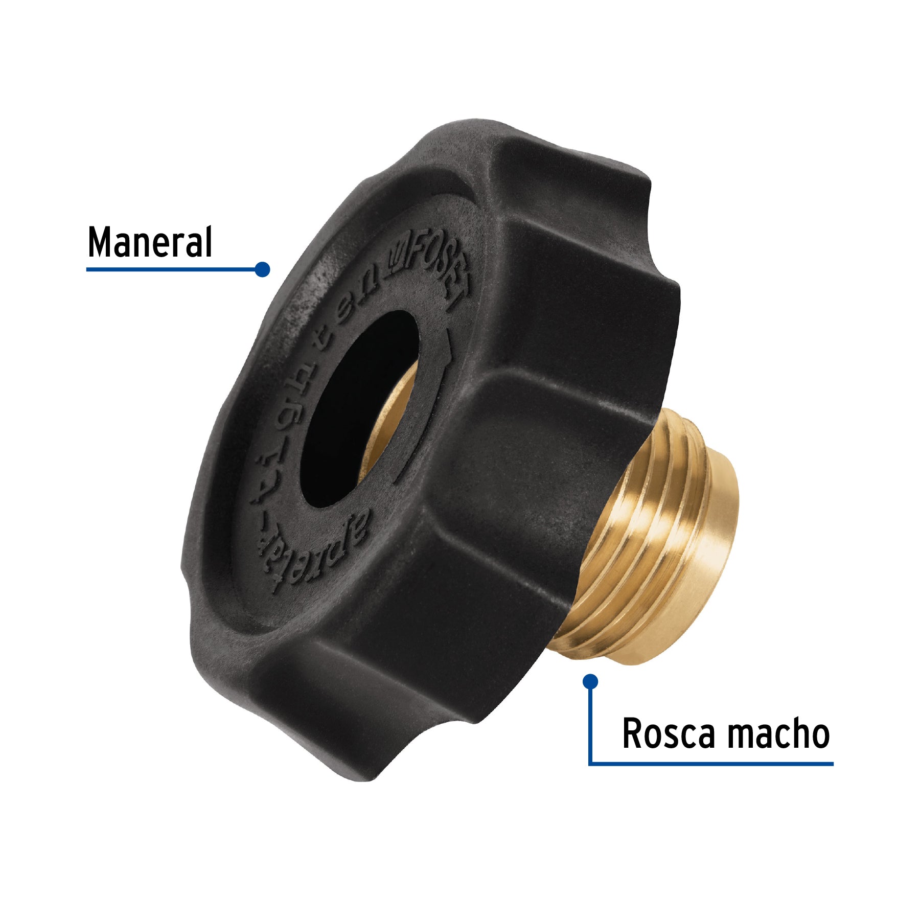 Tuerca izquierda de latón 7/8' con maneral plástico, Foset TUIZ-7/8M 46154 MM1