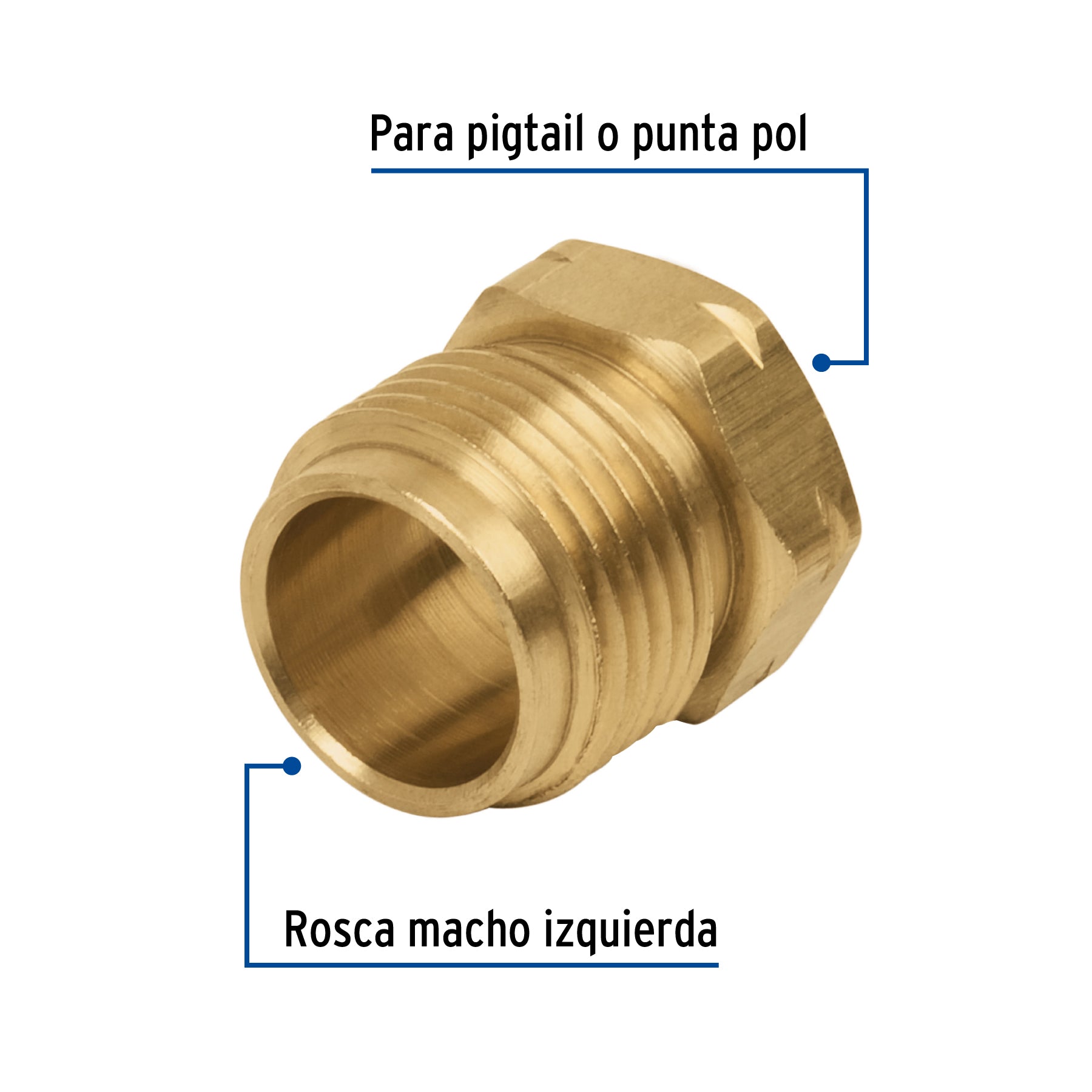 Tuerca izquierda de latón 7/8' en bolsa, Foset TUIZ-7/8 49300 MM1