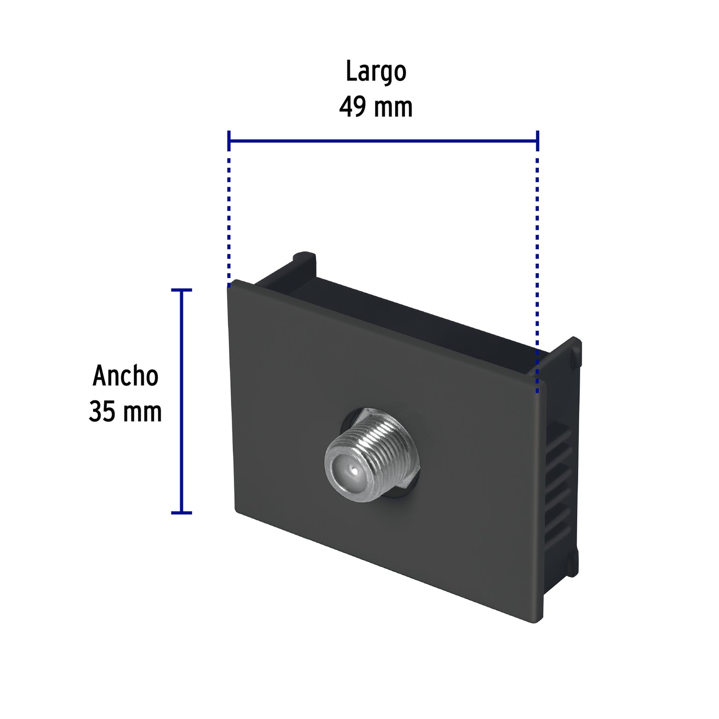 Toma de televisión, 1.5 módulos, línea Española, negro TV15-EN 47995 MM00