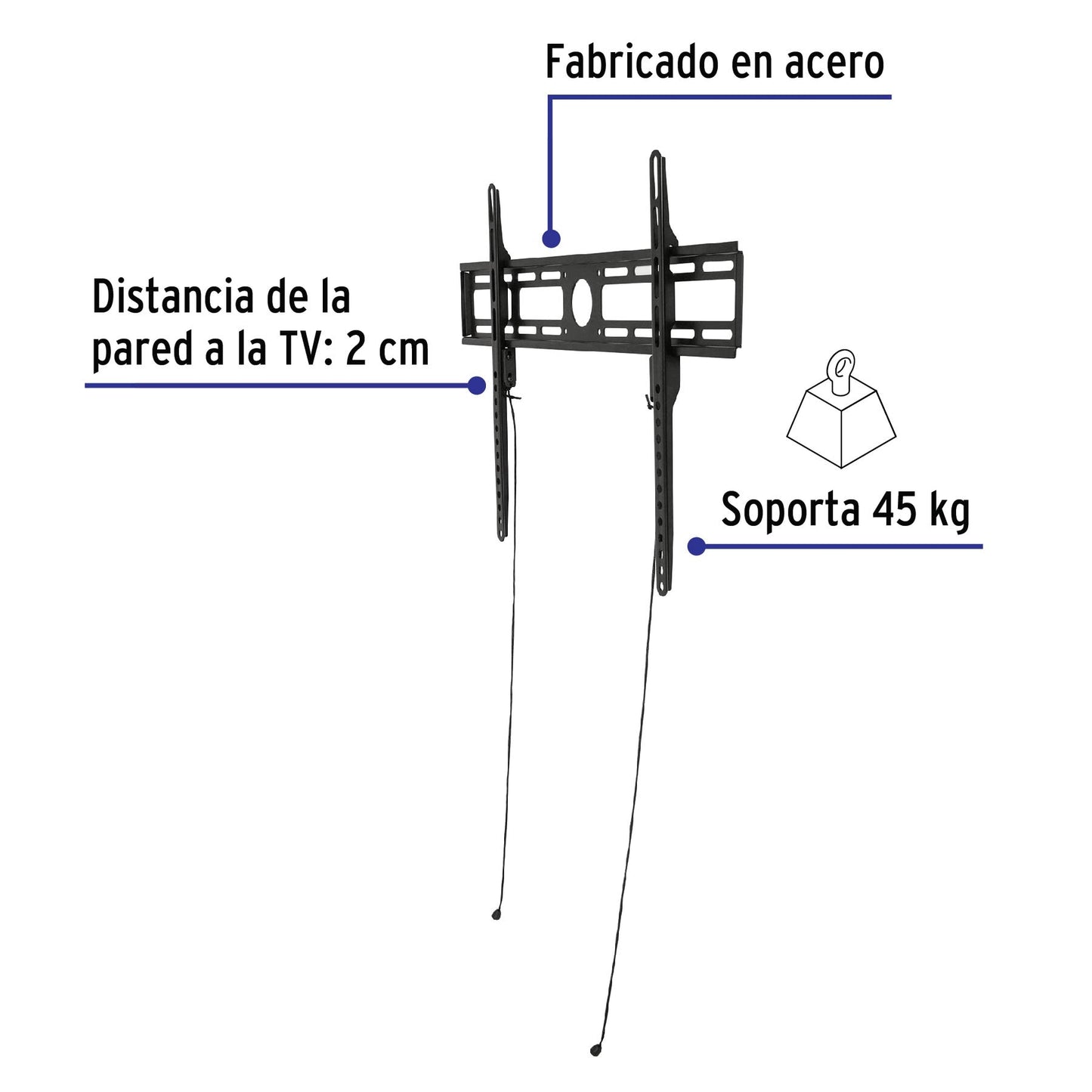 Soporte para pantallas de 32' a 70', fijo, Volteck TVSF-70 46092 MM00