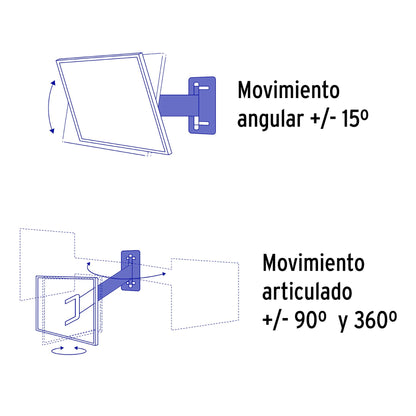 Soporte para pantallas 23' a 37' mov. angular y articulado TVSM-37 46094 MM00