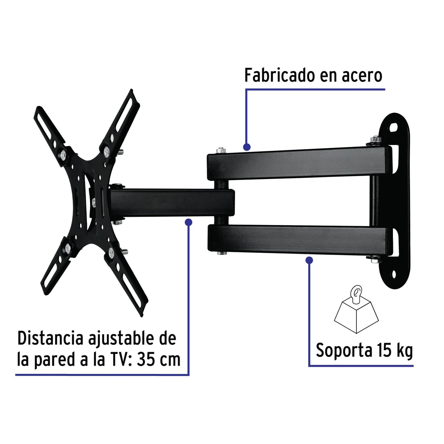 Soporte para pantallas 14' a 40' mov. angular y articulado TVSM-40 48428 MM00