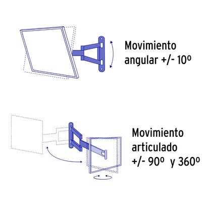 Soporte para pantallas 14' a 40' mov. angular y articulado TVSM-40 48428 MM00