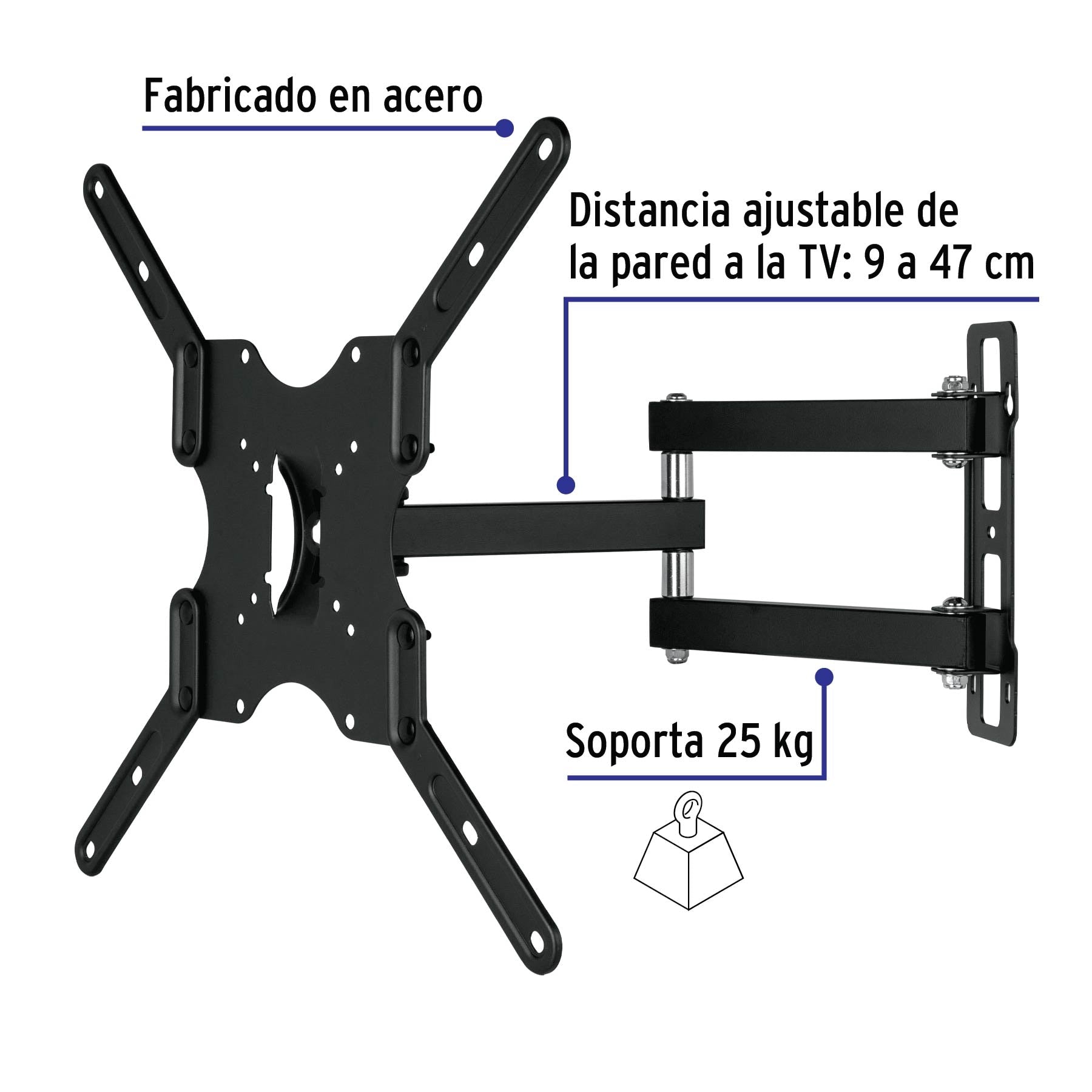 Soporte para pantallas 23' a 42' mov. angular y articulado TVSM-42 46095 MM00