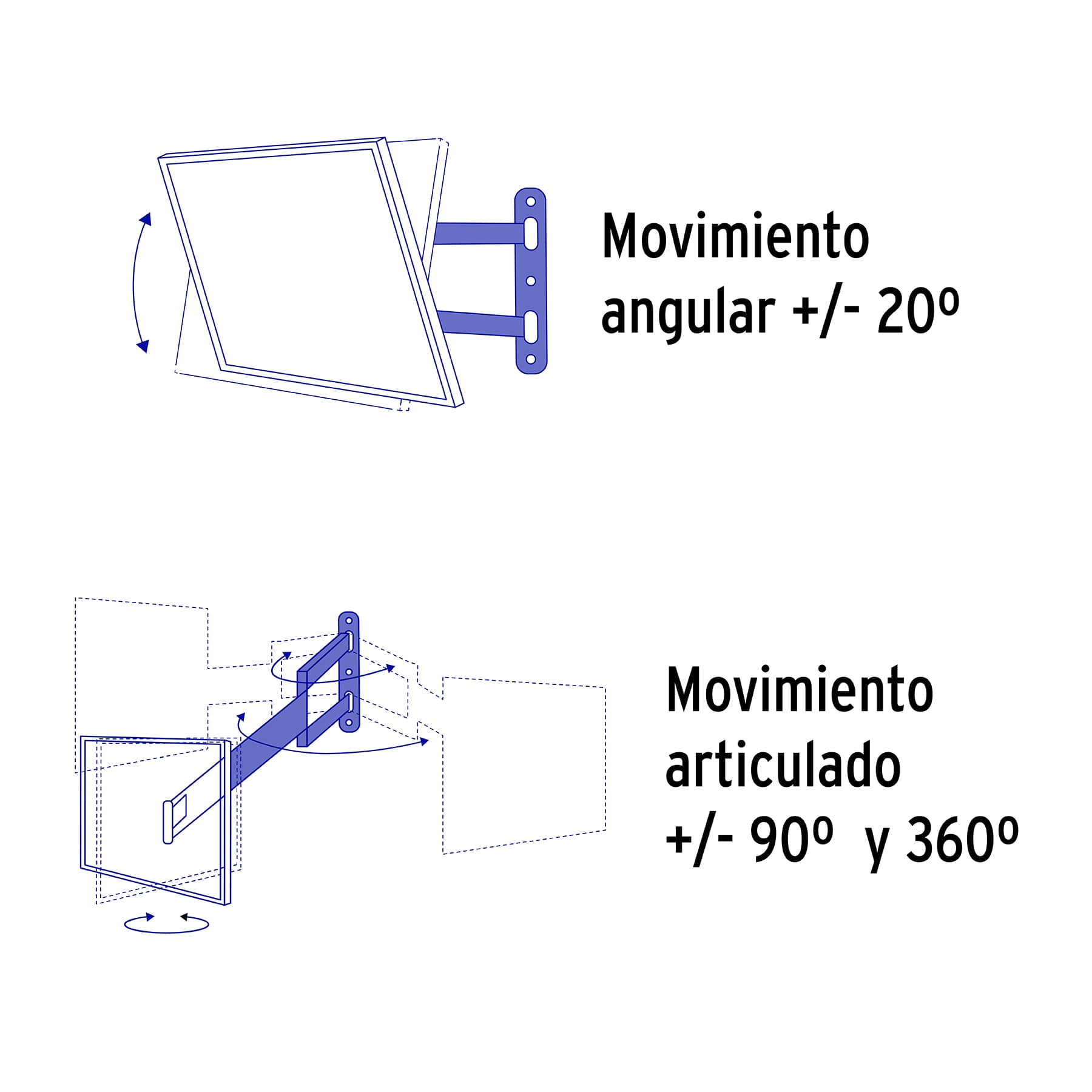 Soporte para pantallas 23' a 42' mov. angular y articulado TVSM-42 46095 MM00