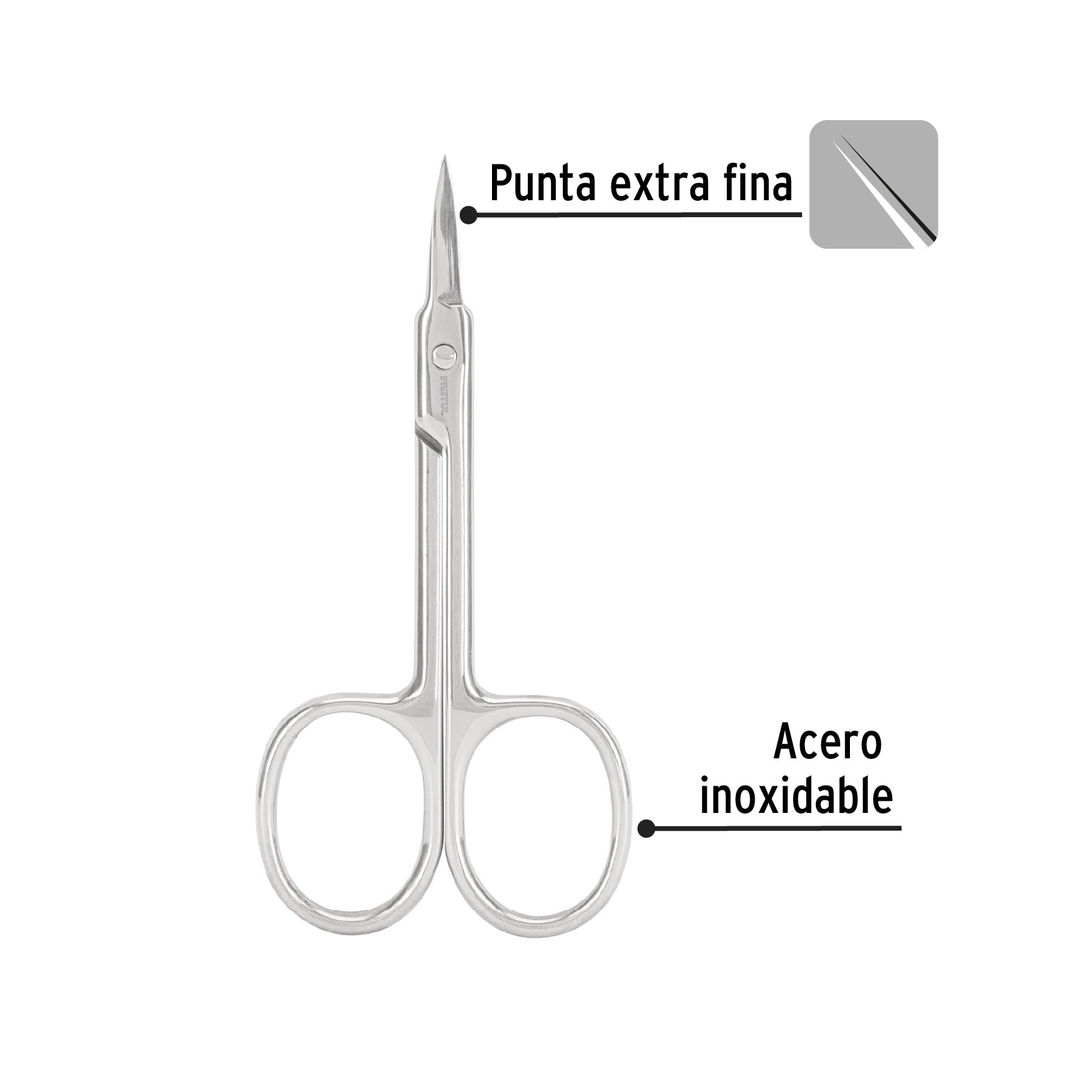 Tijera para manicure 3-1/2', punta fina, Pretul UNA-435P 28233 MM00