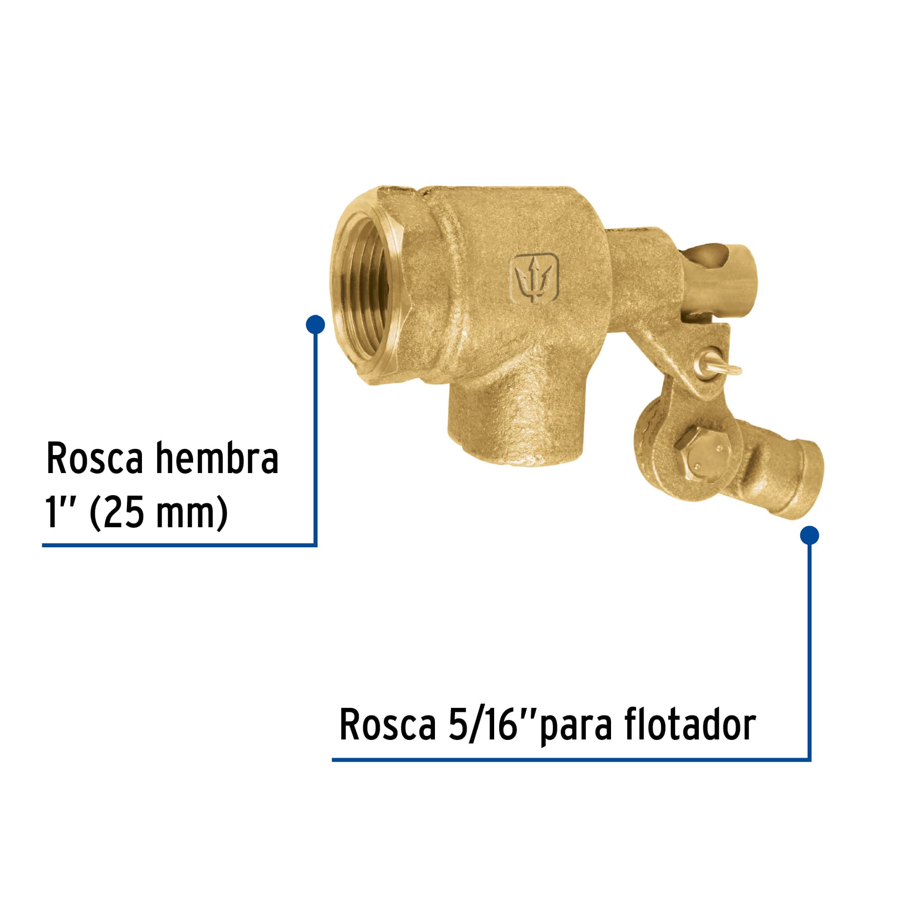 Válvula de flotador de latón 1', reforzada, Foset VAFLO-1-R 49901 MM00