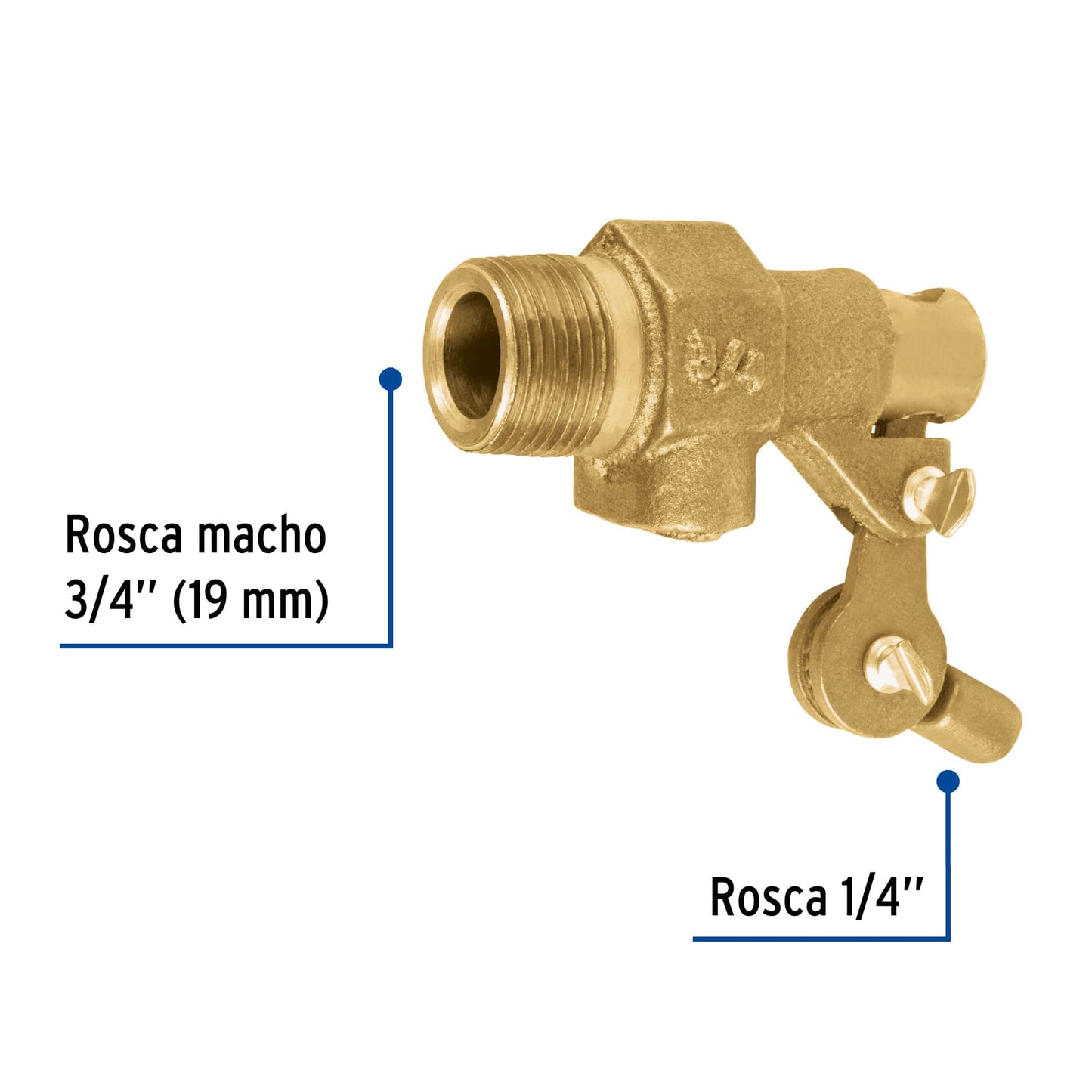 Válvula de flotador de latón 3/4', reforzada, Foset VAFLO-3/4-R 49900 MM00