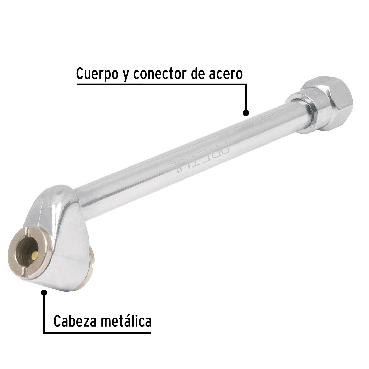 Inflador de cabeza doble, cuerda 1/4 NPT, Pretul VAL-INF-1/4P 21694 MM00