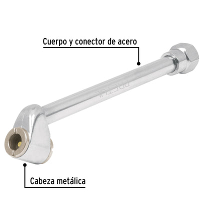 Inflador de cabeza doble, cuerda 1/4 NPT, Pretul VAL-INF-1/4P 21694 MM00