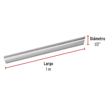 Varilla roscada de 1 m x 1/2', Fiero VARO-1/2 42415 MM00