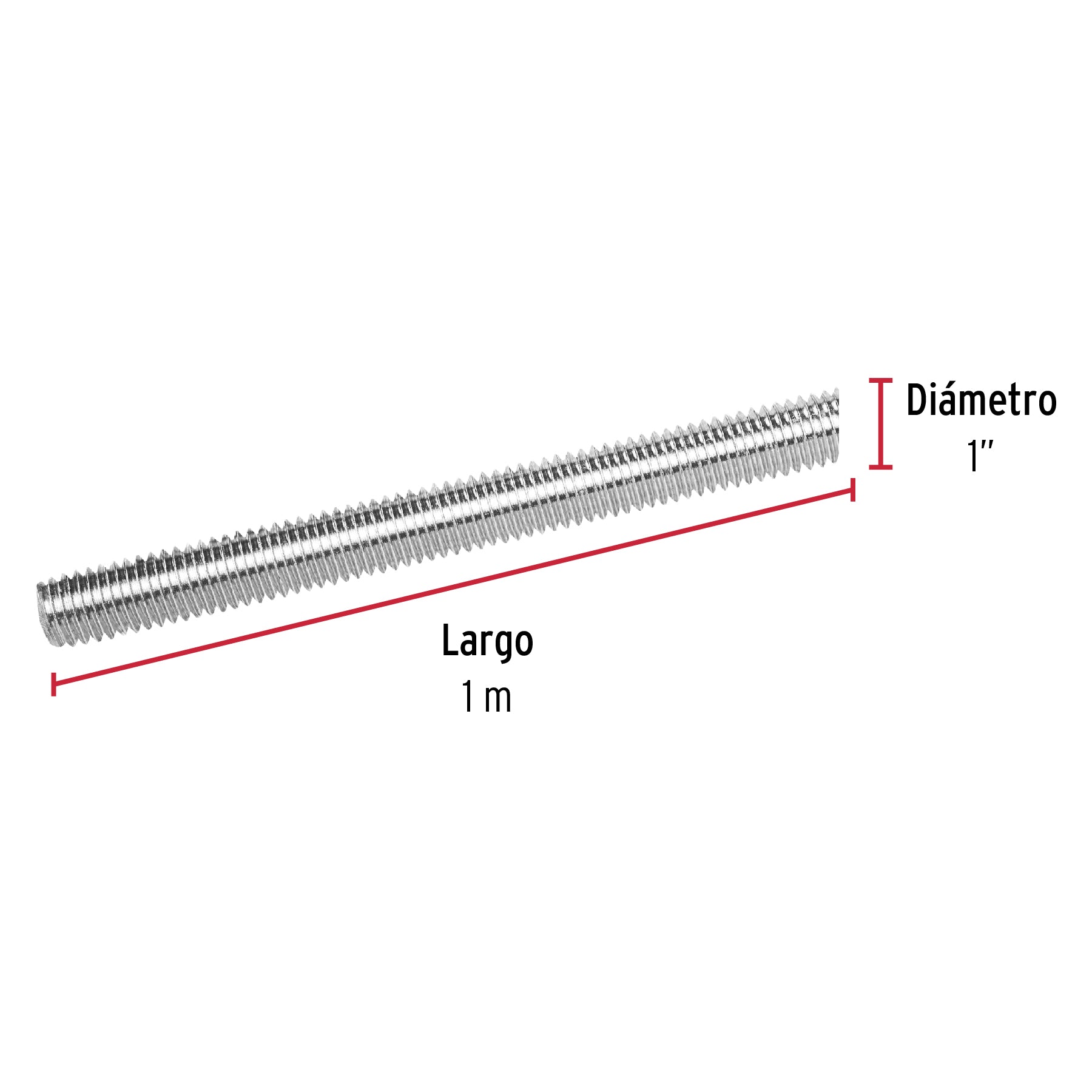 Varilla roscada de 1 m x 1', Fiero VARO-1 42419 MM00