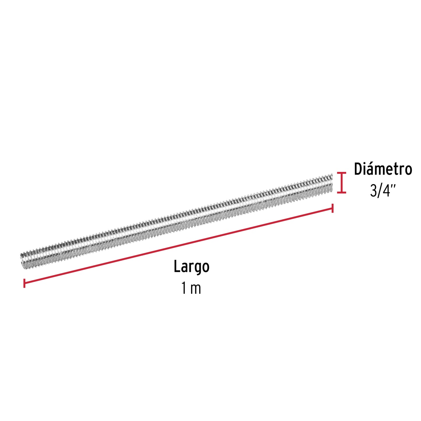 Varilla roscada de 1 m x 3/4', Fiero VARO-3/4 42417 MM00