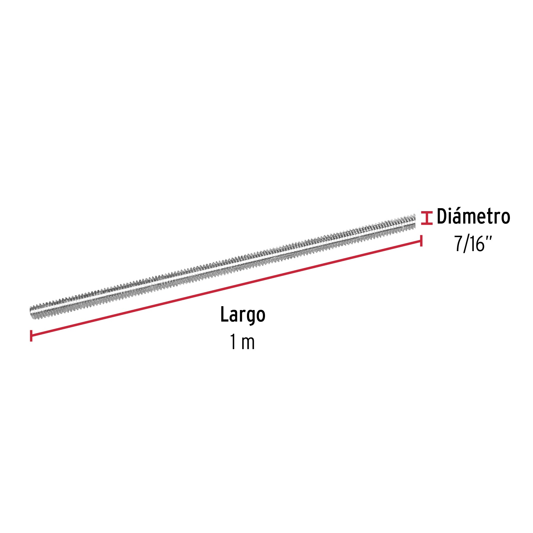 Varilla roscada de 1 m x 7/16', Fiero VARO-7/16 42414 MM00