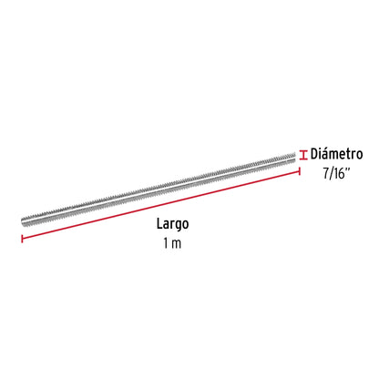 Varilla roscada de 1 m x 7/16', Fiero VARO-7/16 42414 MM00