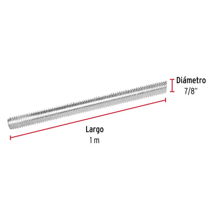 Varilla roscada de 1 m x 7/8', Fiero VARO-7/8 42418 MM00