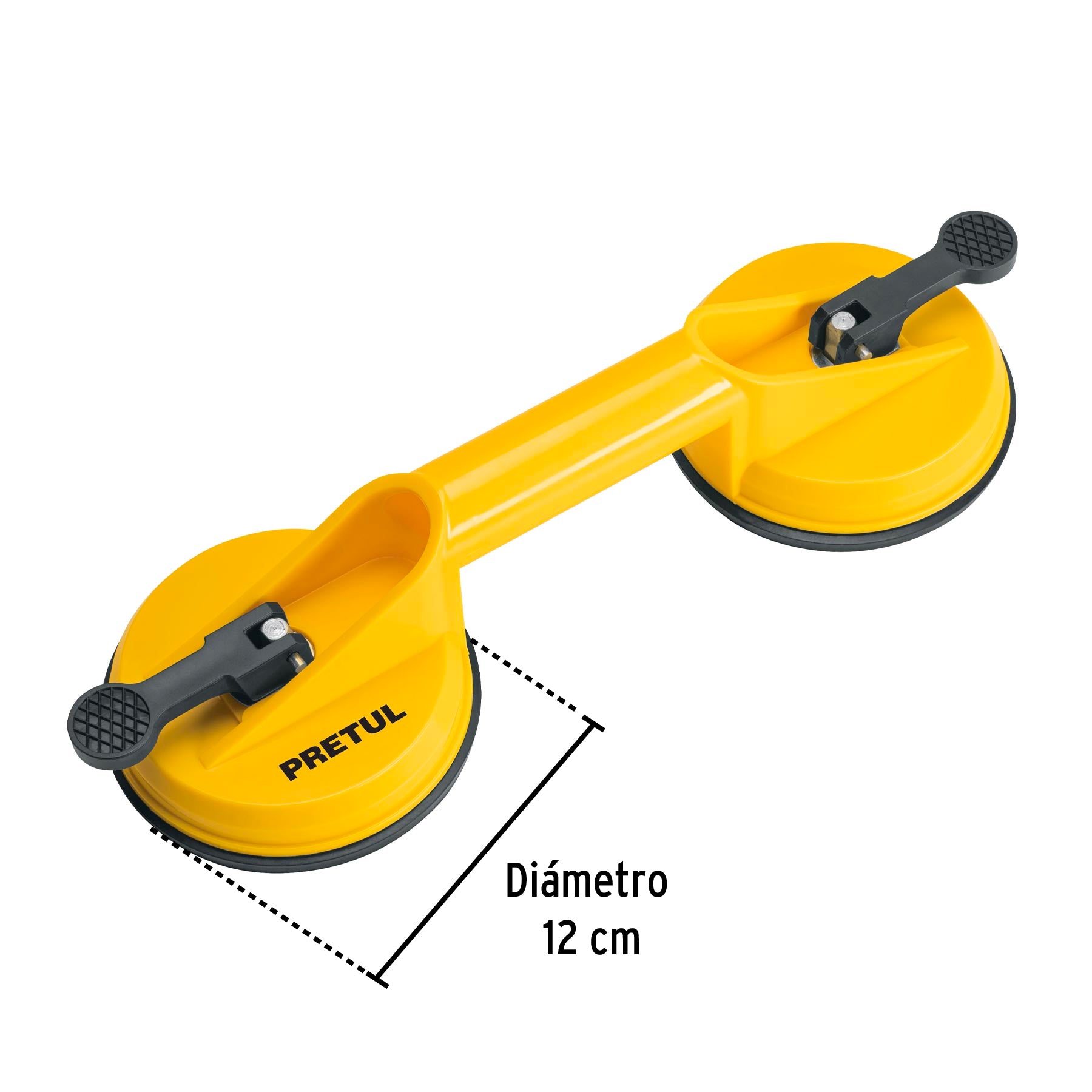 Ventosa de plástico para vidrio, 2 copas de succión, Pretul VEVI-2 23051 MM00