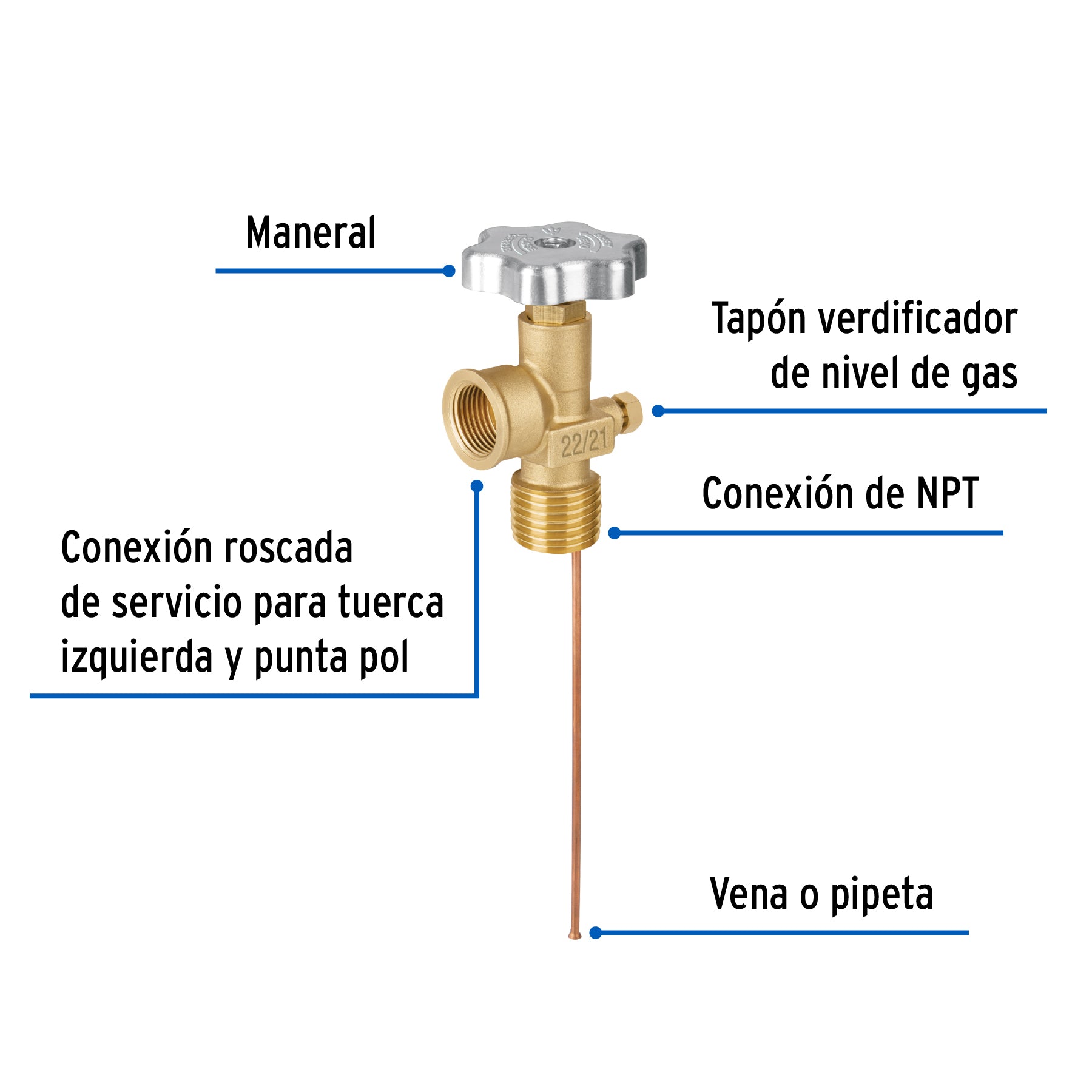 Válvula de servicio para tanque estacionario hasta 300 L VGC-561 47652 MM1