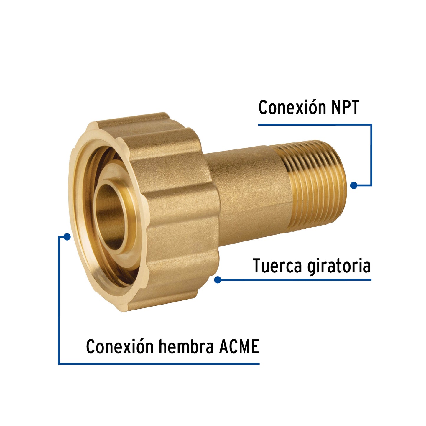 Acoplador llenado p/tanque estacionario,ACME 1-3/4x3/4'NPT VGC-565 47656 MM1