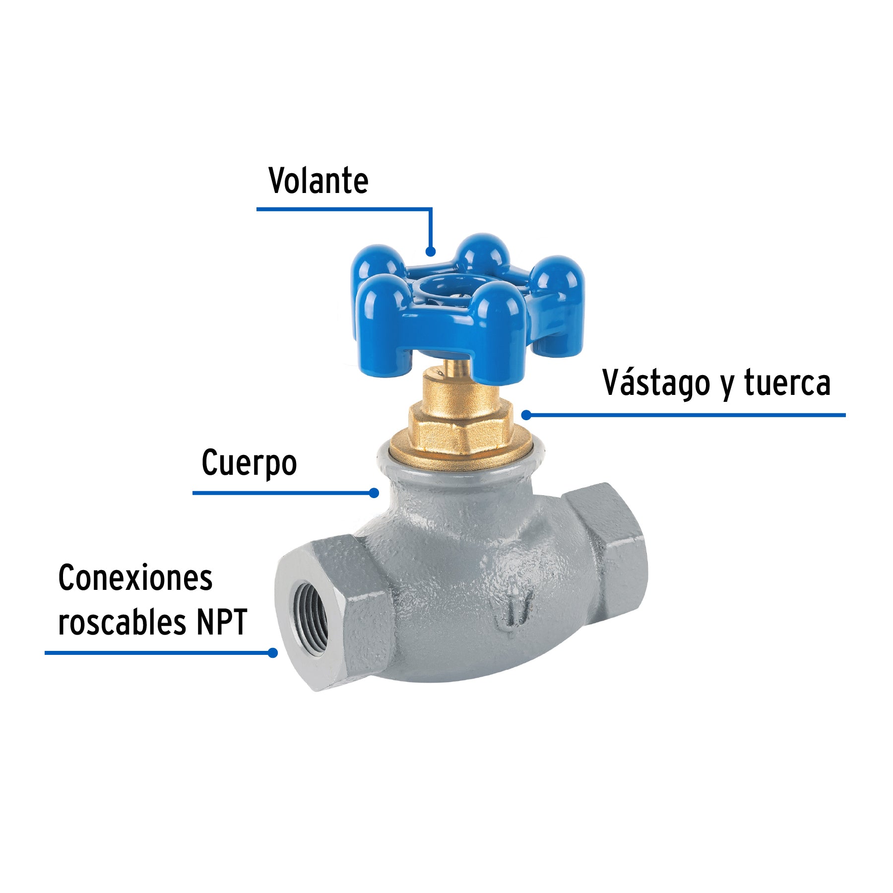 Válvula globo de hierro para gas LP,1/2', Foset VGC-GL-1/2 47657 MM1