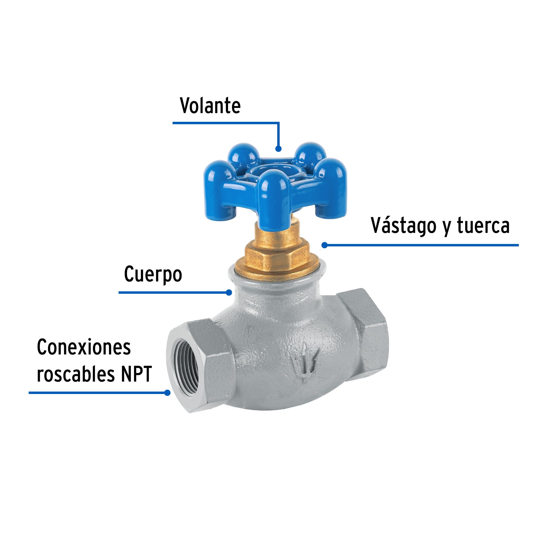 Válvula globo de hierro para gas LP,3/4', Foset VGC-GL-3/4 47658 MM1